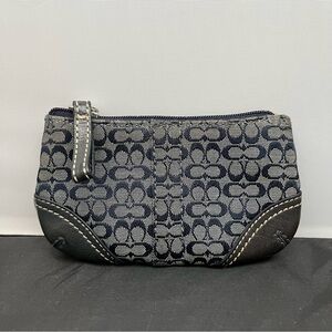 Vintage Coach Classic Signature mini C Canvas and Leather trim Coin Purse